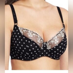 Paramour Elegant Sweet Revenge Black and White Polka Dot Lace Bra